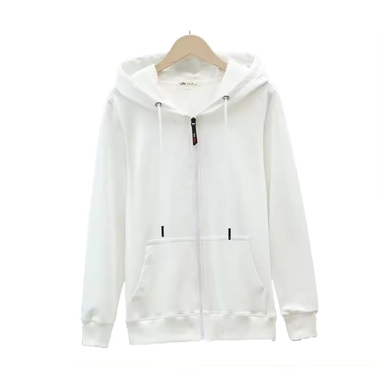 Custom Oversized Hoodies 100% Cotton Polyester Solid Color Two-Way Full Zip Large Size Knitted Terry Blank Hoodies 3D