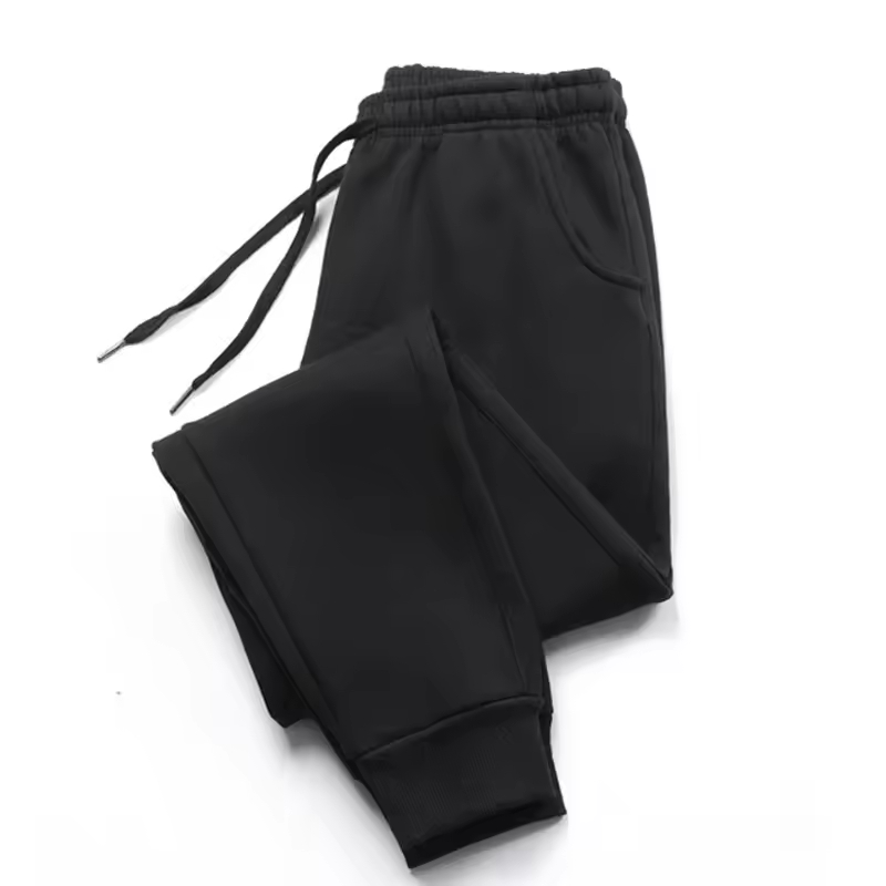 Sports Pants  Windproof Cotton Terry Jogging Pants Solid Elastic Waistband