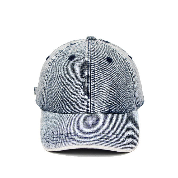 Washed Denim 6 Panel Baseball Cap