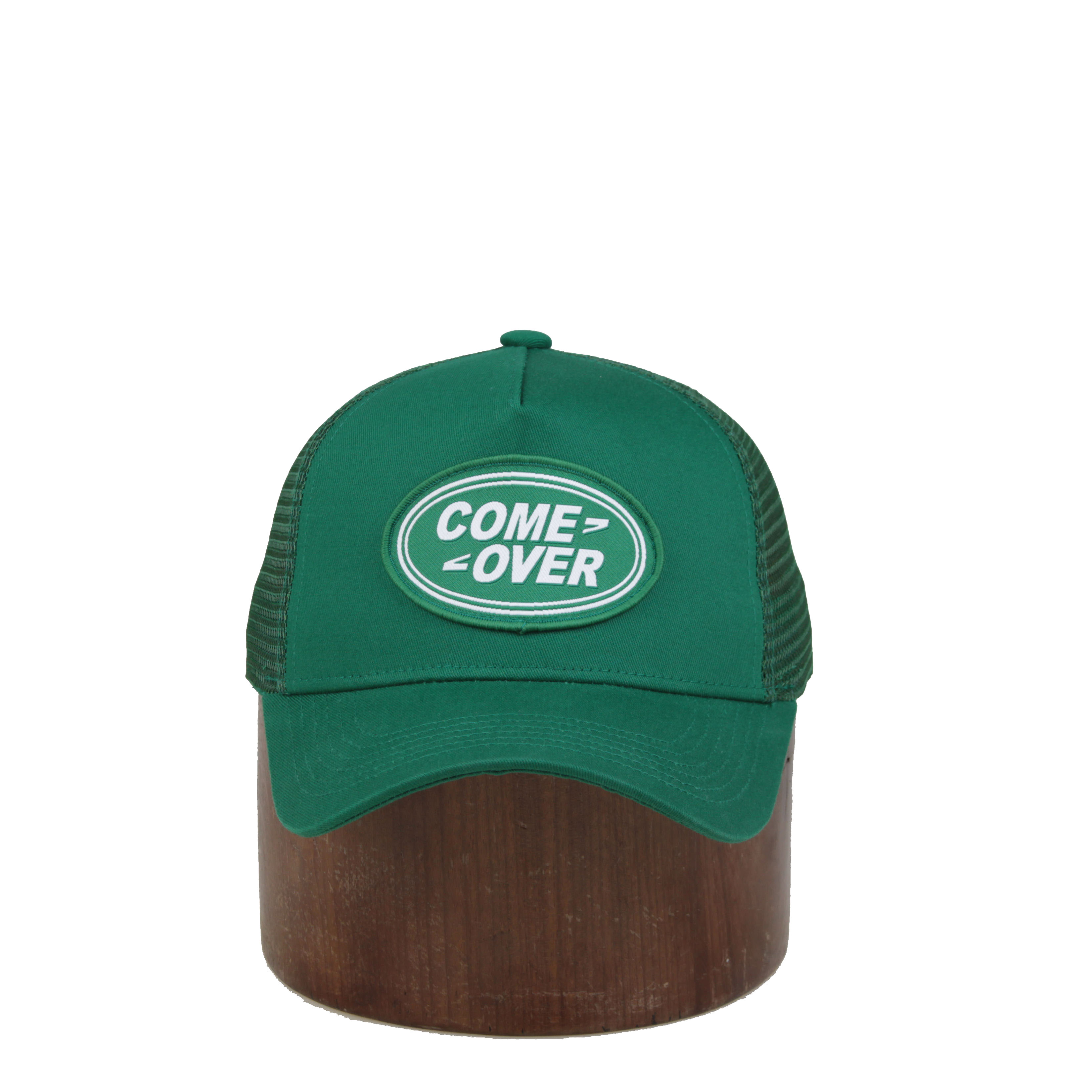 Pure Cotton 5-Panel Mesh Baseball Cap With Custom Woven Logo