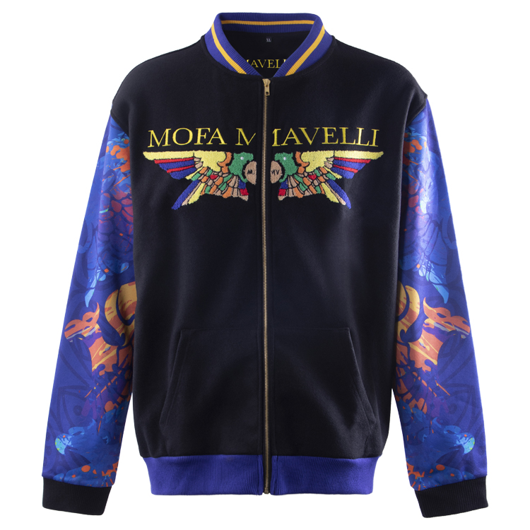 Custom Jacket Long Sleeve Casual Coat Zipper Floral Print Outwear Tops Windbreaker with Pocket